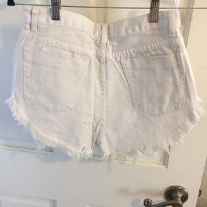 White High Waisted Denim Shorts